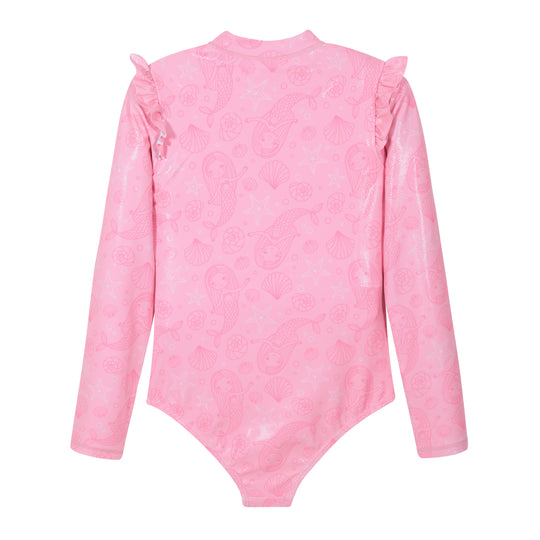 Traje de Baño Niña Manga Larga UV50 H2O Wear Rosado
