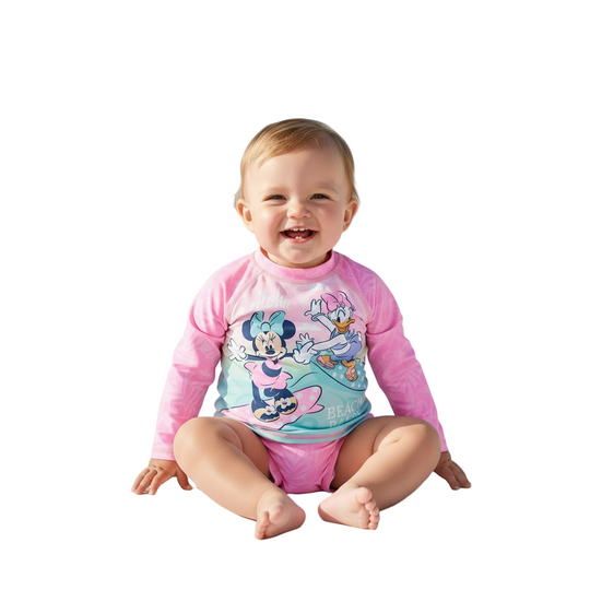 Traje de Baño Bebe Niña Set UV50 M/Larga Disney Minnie