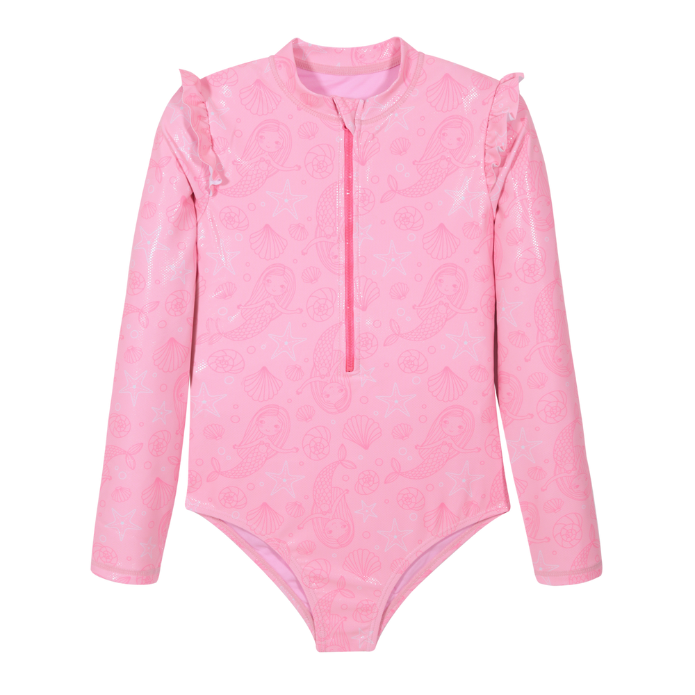 Traje de Baño Niña Manga Larga UV50 H2O Wear Rosado