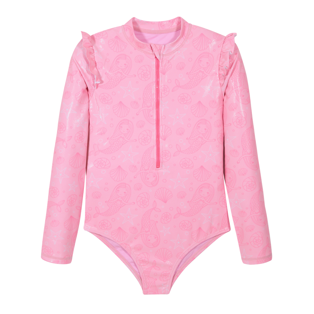 Traje de Baño Niña Manga Larga UV50 H2O Wear Rosado