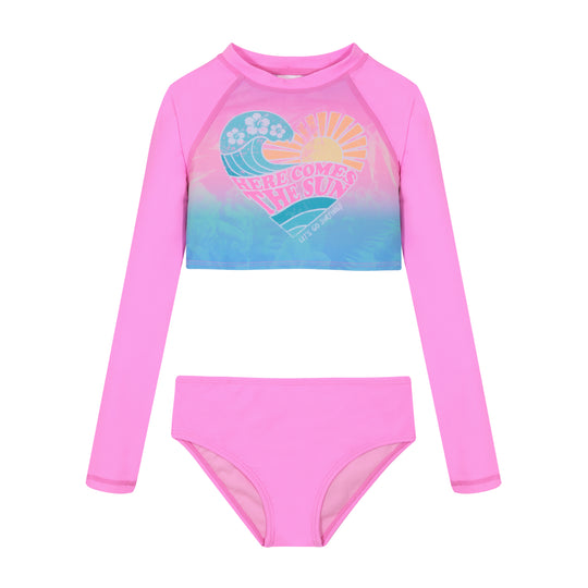 Traje de Baño Niña Tankini Crop Top UV50 H2O Wear Fucsia