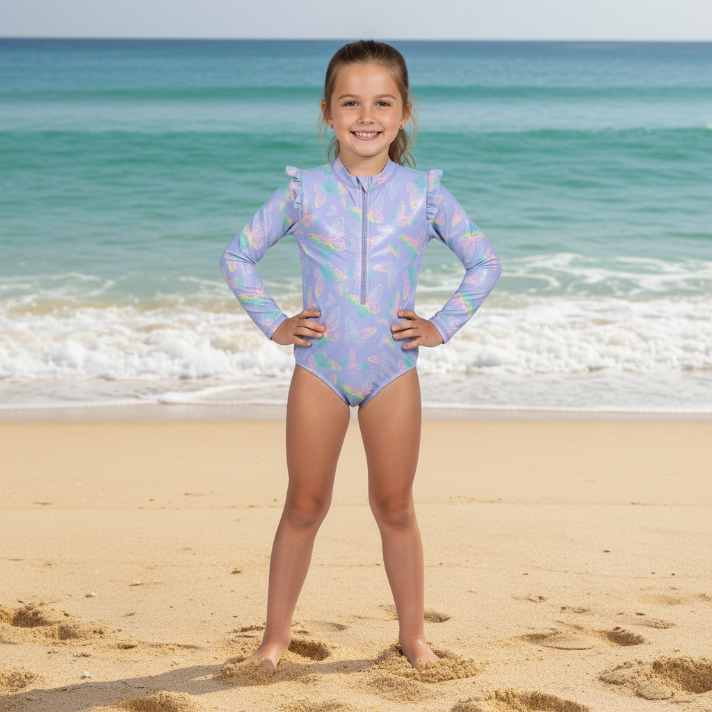 Traje de Baño Niña UV50 M/Larga H2O Wear Lila