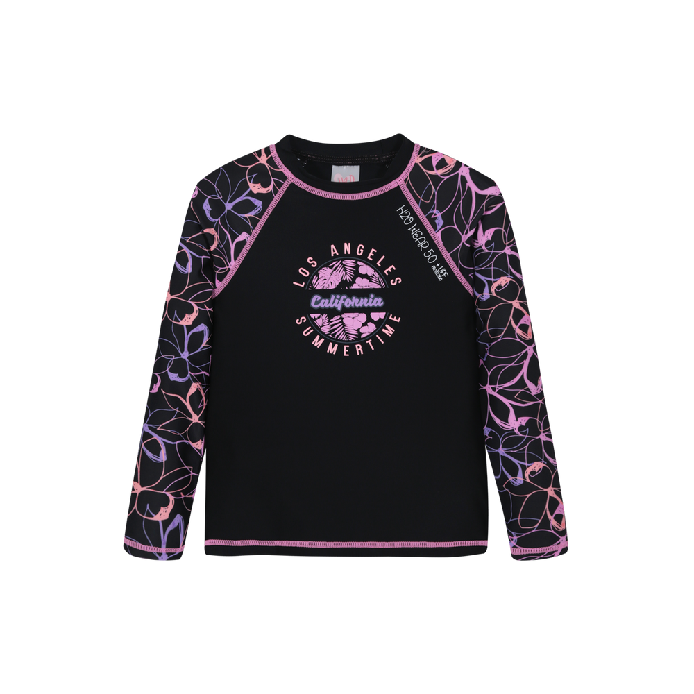 Traje de Baño Niña Polera UV50 M/Larga H2O Wear Negro