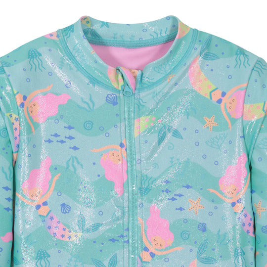 Traje de Baño Niña M/Larga UV50 H2O Wear Turquesa