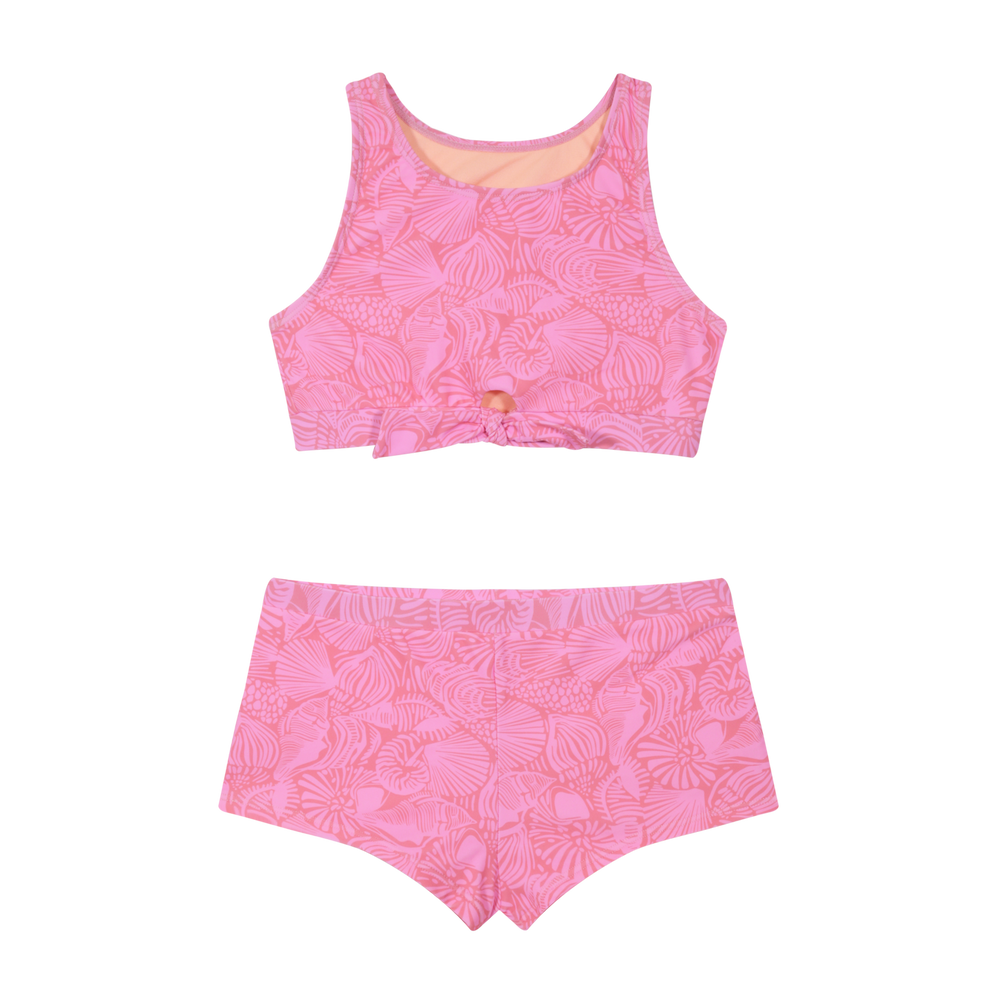 Traje de Baño NiñaTeens Tankini UV50 Crop Top H2O Wear Rosa