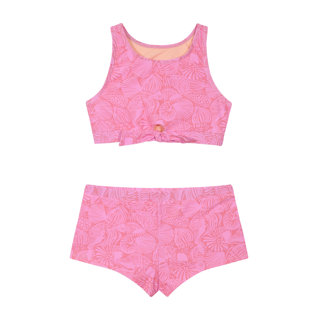 Traje de Baño NiñaTeens Tankini UV50 Crop Top H2O Wear Rosa