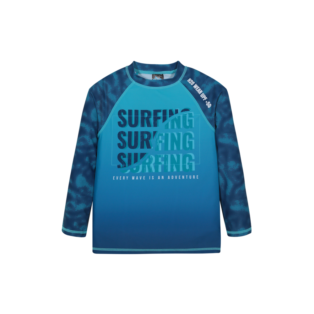 Traje de Baño Niño Polera UV50 M/Larga H2O Wear  Azul