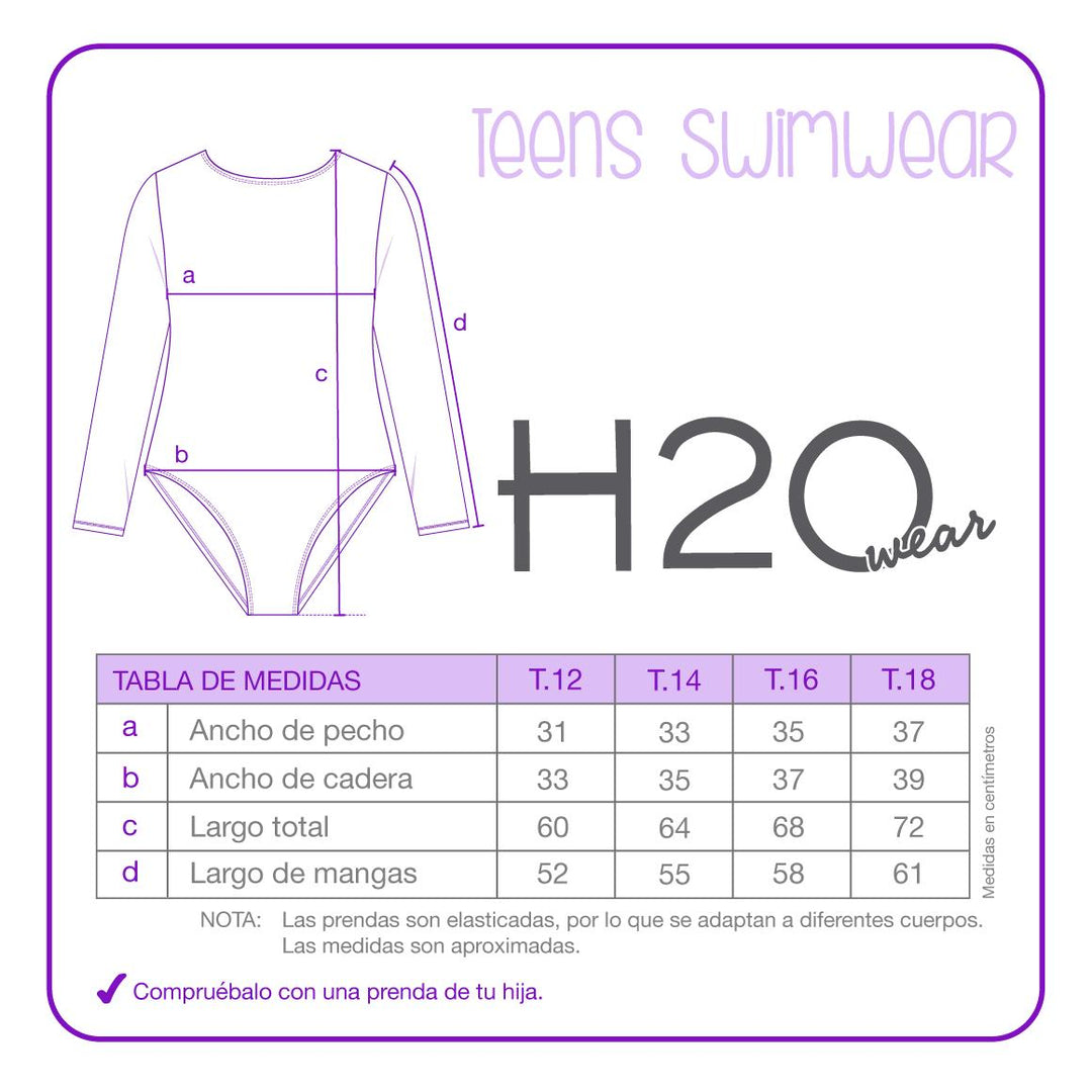 Teens T. Baño ML Cut Out Espalda H2owear