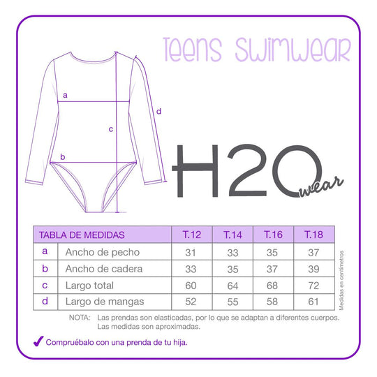Teens T. Baño ML Cut Out Espalda H2owear