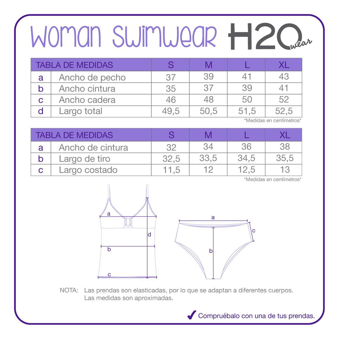 Traje de Baño Mujer Tankini  Marina H2O Wear Azul