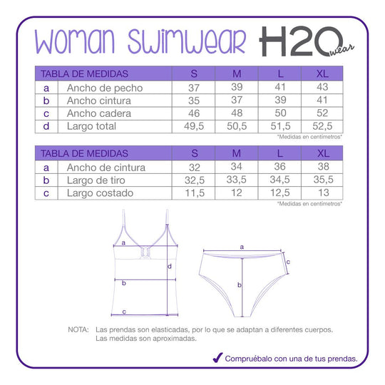 Traje de Baño Mujer Tankini  Marina H2O Wear Azul