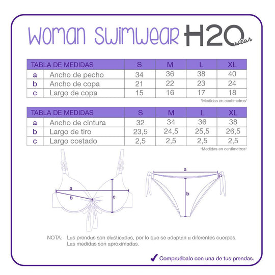 Bikini Mujer Copas Y Push Up Adela | H2O WEAR