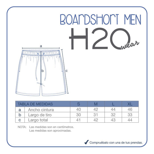 Traje de Baño Hombre Short W Stretch H2O Wear Azulino