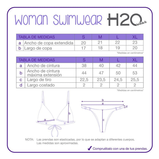 Traje de Baño Mujer Bikini Mix and Match Violeta H2O Wear Negro