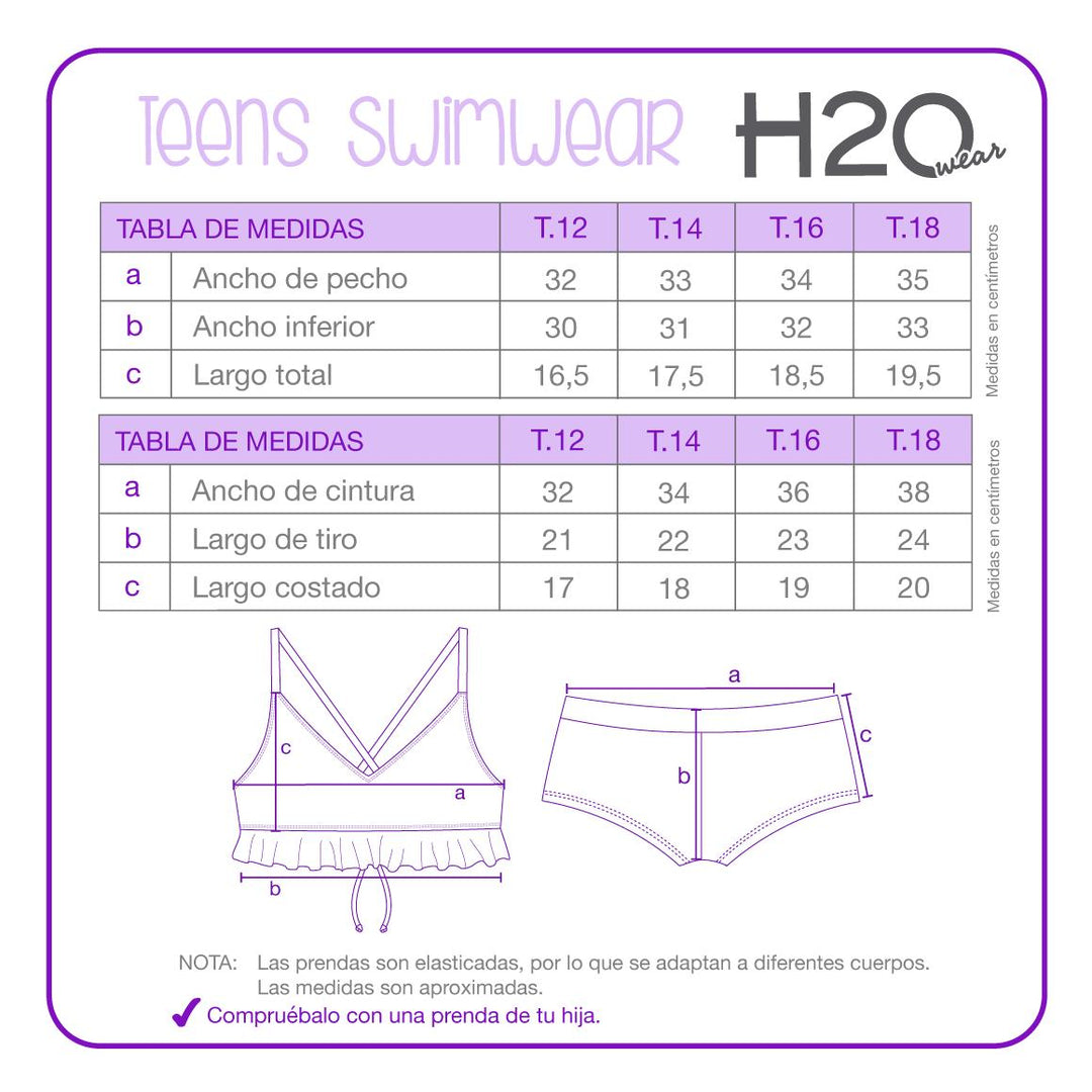 Bikini UV50 Teens Niña Vuelos Y Amarras | H2O WEAR