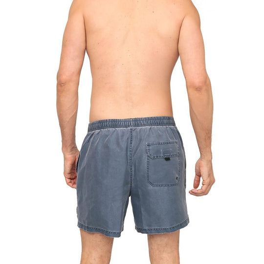 Traje de Baño Hombre Short  Liso Gastado H2O Wear Azul