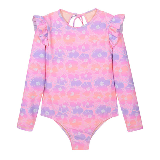 Traje de Baño UV50 Niña Vuelos y Amarra M.Larga | H2O WEAR