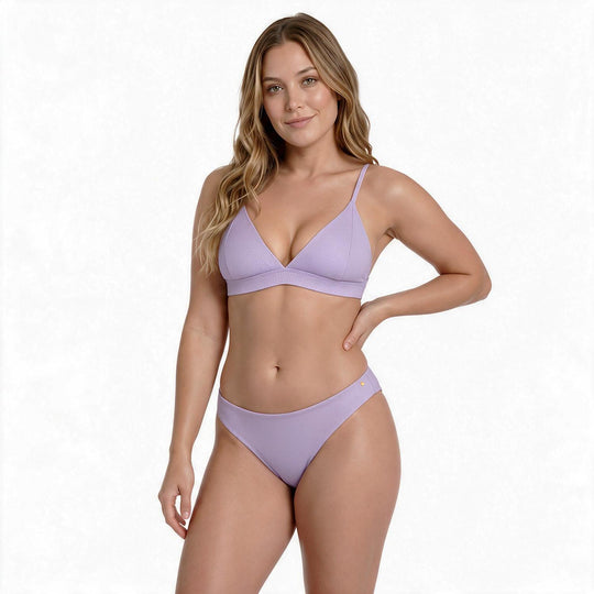 Traje de Baño Bikini Mujer H2O Wear Triangulo Banda Rib Lila