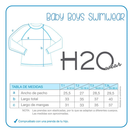 Pack 2 Polera UV Bebé Niño M.Larga | H2O WEAR