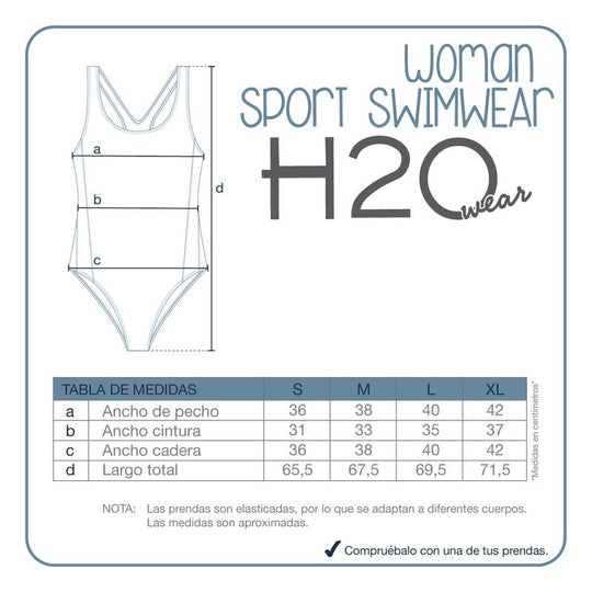 Traje de Baño Mujer Deportivo Largo H2O Wear Negro