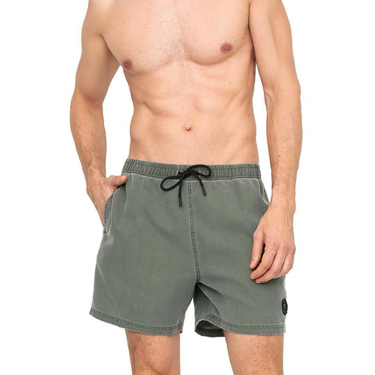 Traje de Baño Hombre Short  Liso Gastado H2O Wear Verde