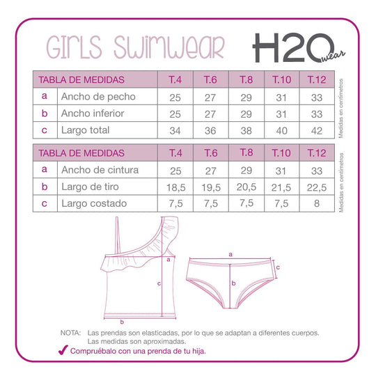Tankini UV50 Niña 1 Hombro Vuelo | H2O WEAR