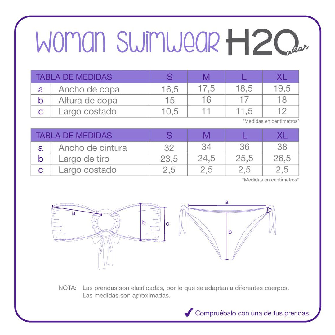 Traje de de Baño Mujer Bikini Strapless Maite H2O Wear