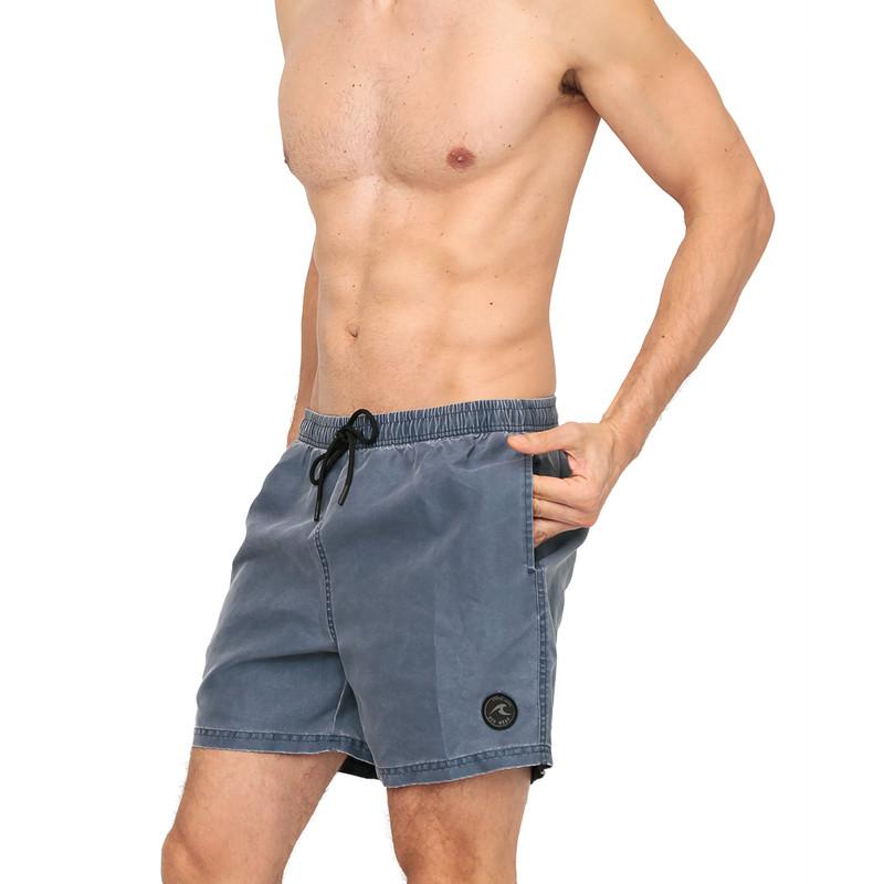 Traje de Baño Hombre Short  Liso Gastado H2O Wear Azul