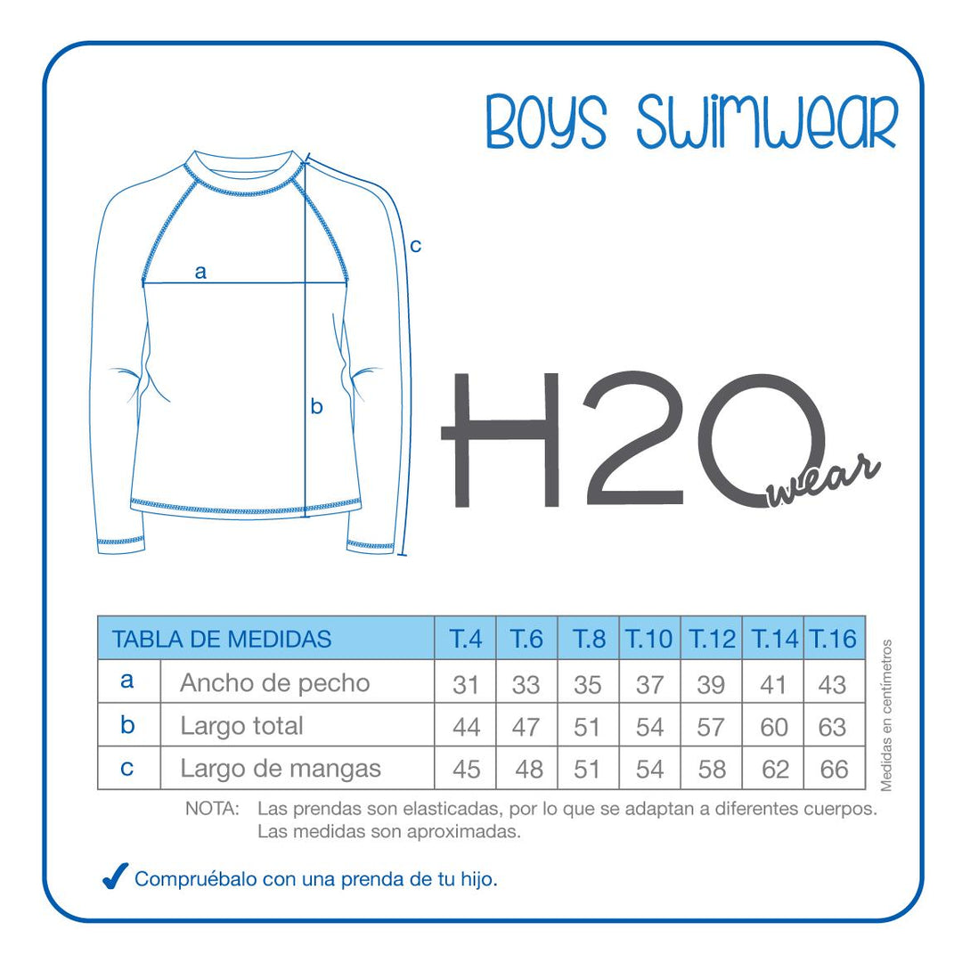Polera UV50 Niño M.Larga | H2O WEAR