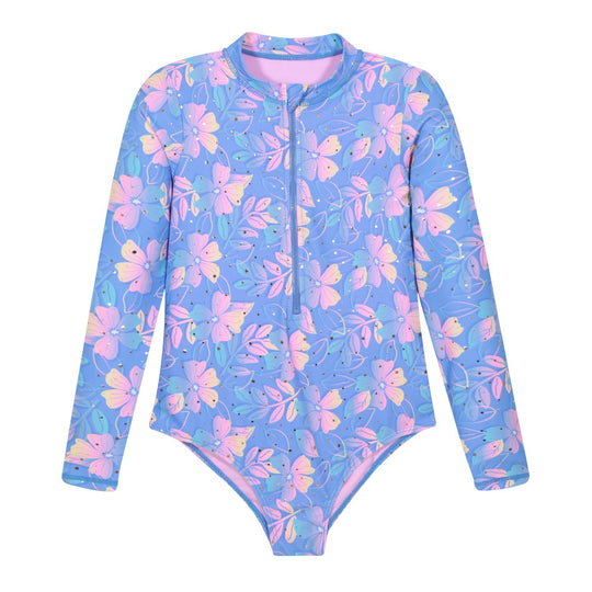 Traje de Baño UV50 Niña Con Zipper M.Larga | H2O WEAR