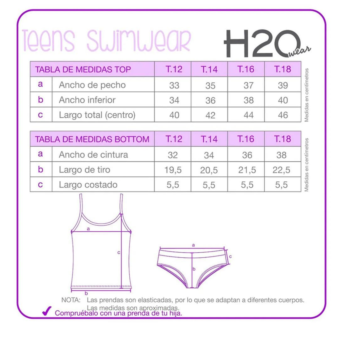 Teens Niña Tankini UV+30 Recto Recto Tie Dye Azul