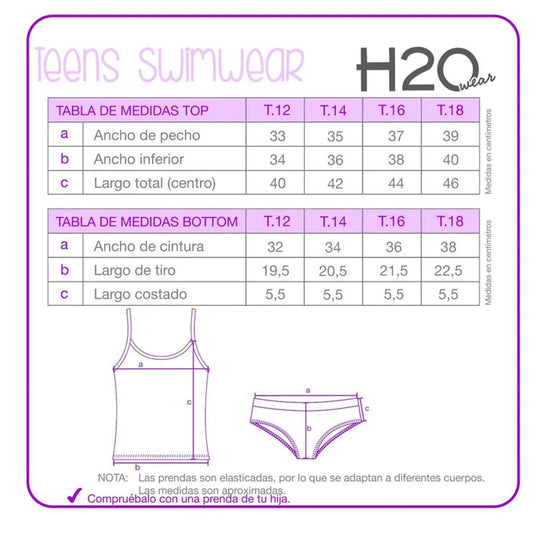 Teens Niña Tankini UV+30 Recto Recto Tie Dye Azul
