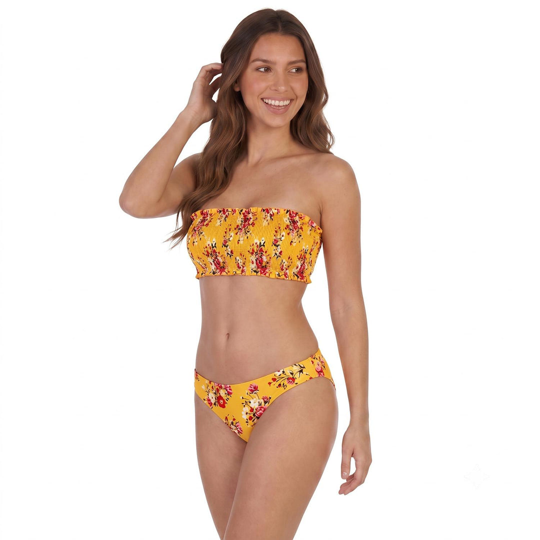 Traje de Baño Bikini Mujer Top Elasticado H2O Wear Ocre