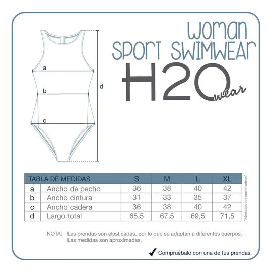 Traje de Baño Mujer Deportivo Cierre H2O Wear Negro