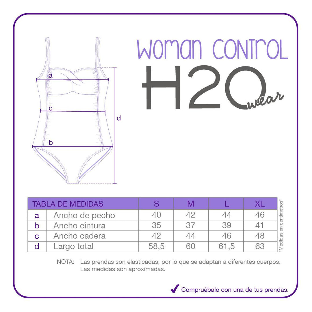 Traje de Baño Mujer Control Cortes Costado Diana | H2O WEAR