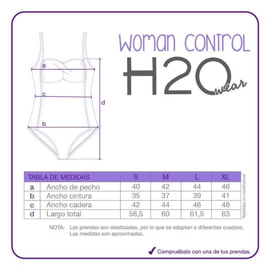 Traje de Baño Mujer Control Cortes Costado Diana | H2O WEAR