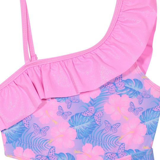 Traje de Baño UV50 Niña 1 Hombro, Vuelo Y Cut Out | H2O WEAR