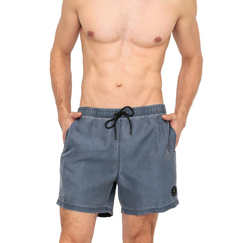 Traje de Baño Hombre Short  Liso Gastado H2O Wear Azul