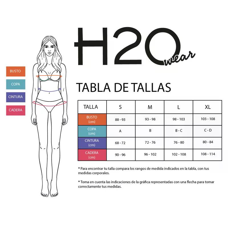 Traje de Baño Bikini Mujer H2O Wear Banda Flores Rojo