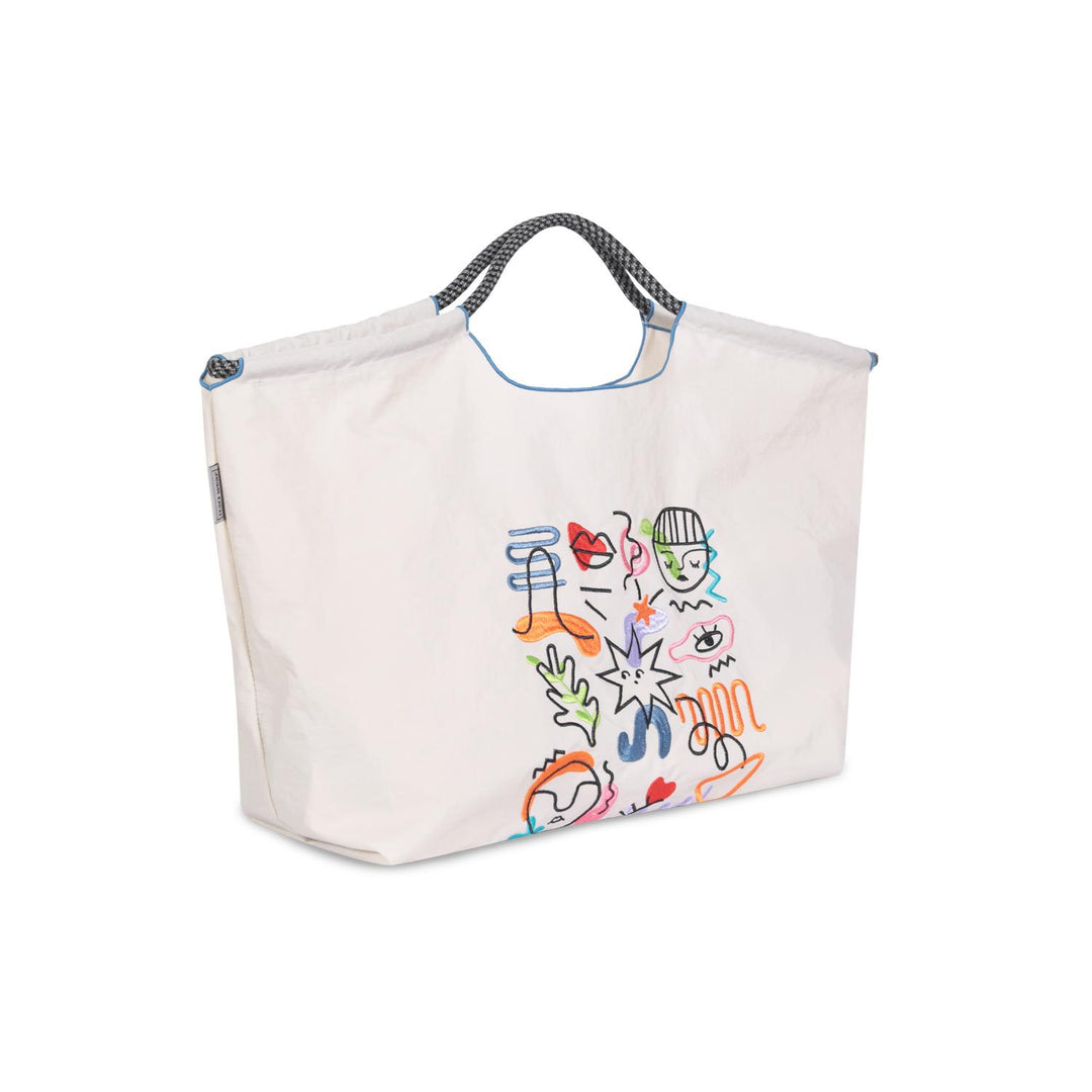 Bolso Bordado Abstract H2O Wear Crema