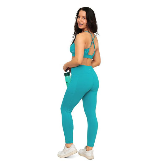 Legging Mujer Clasica Con Bolsillos H2O Wear Turquesa