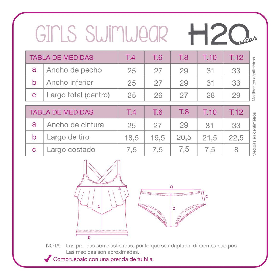 Tankini UV50 Niña Vuelo Frontal | H2O WEAR