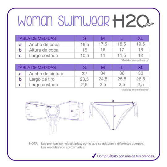 Traje de Baño Mujer Bikini Strapples Greta H2O Wear Beige