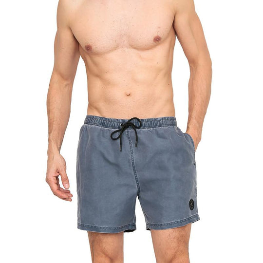 Traje de Baño Hombre Short  Liso Gastado H2O Wear Azul