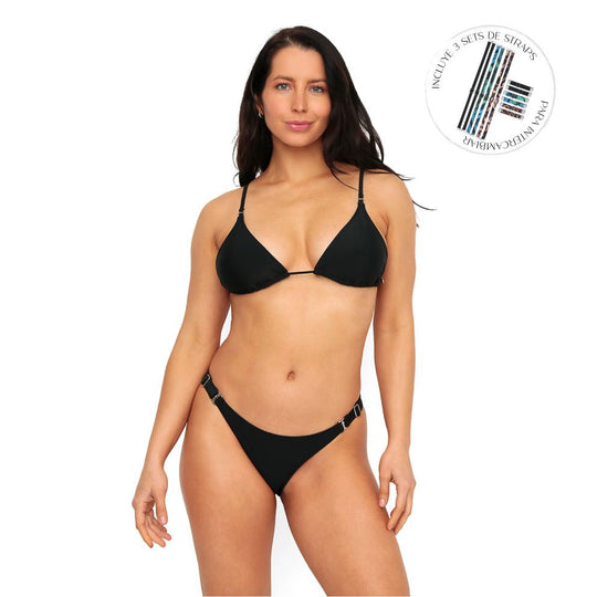 Traje de Baño Mujer Bikini Mix and Match Violeta H2O Wear Negro
