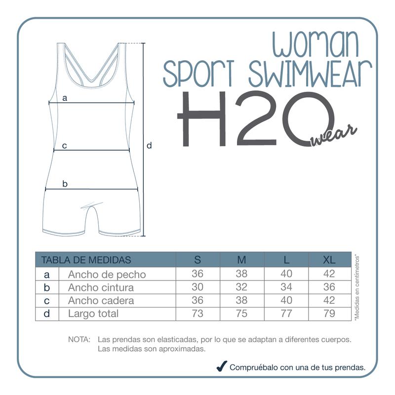 Traje de Baño Mujer Deportivo Largo H2O Wear Negro