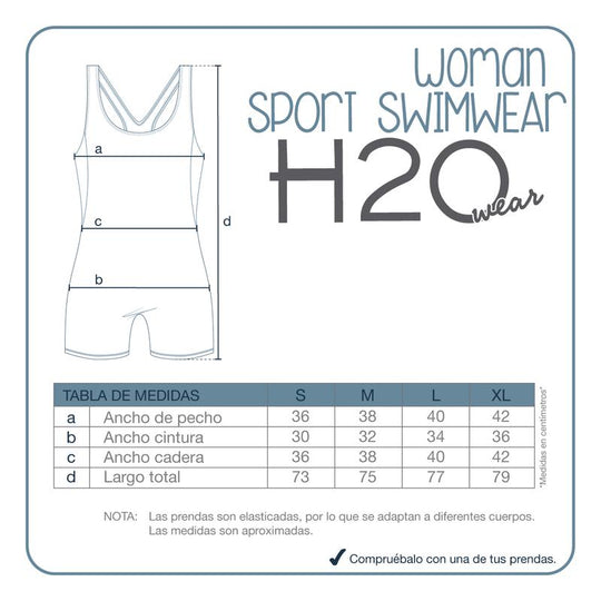 Traje de Baño Mujer Deportivo Largo H2O Wear Negro