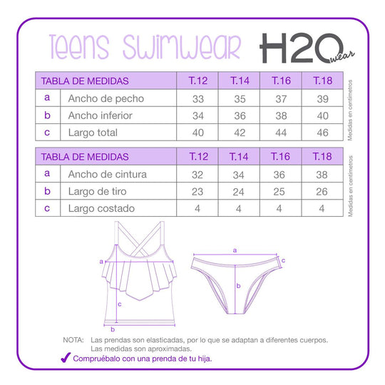 Traje de Baño Niña Teens Tankini UV30+ Vuelo H2O Wear