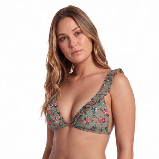 Traje de Baño Mujer Top Estampado Verde | H2O WEAR