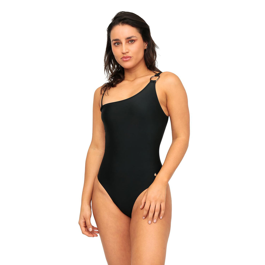 Traje de Baño Mujer 1 Hombro Isidora H2O Wear Negro
